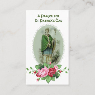 St. Patrick's Day Gebed Zegen Religieuze Heilige Visitekaartje
