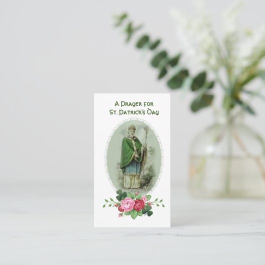 St Patrick's Day Gebed Zegen Religieuze Heilige Visitekaartje (Staand voorkant)