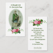 St Patrick's Day Gebed Zegen Religieuze Heilige Visitekaartje (Voorkant / Achterkant)