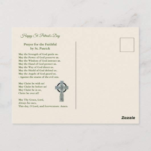 St. Patricks Day Gebed & Zegening Briefkaart (Achterkant)