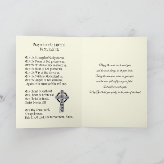 St. Patricks Day Gebedszegening Kaart (Binnen)