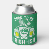 St. Patrick's Day Geboren om Iers-Iers Grappig Ier Blikjeskoeler (Blikje Voorkant)