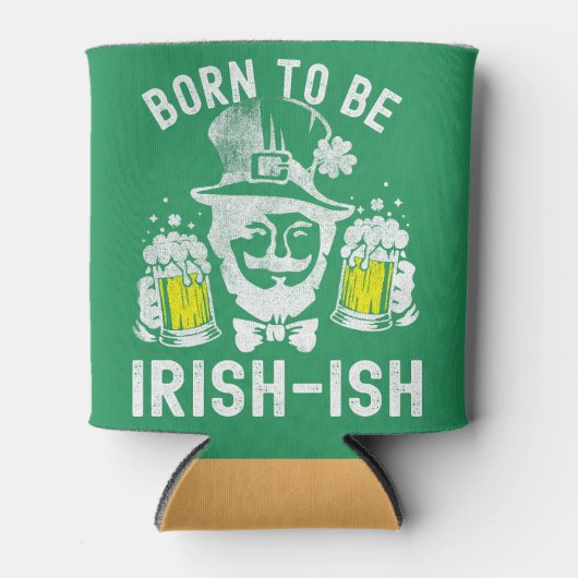 St. Patrick's Day Geboren om Iers-Iers Grappig Ier Blikjeskoeler (Voorkant)