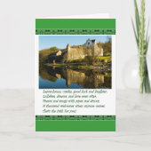 St. Patrick's Day gedicht met kasteel en Shamrocks Kaart (Voorkant)