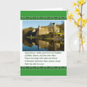 St. Patrick's Day gedicht met kasteel en Shamrocks Kaart (Gele Bloem)