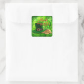 St. Patrick's Day - Geluk van de Ieren" Vierkante Sticker (Tas)