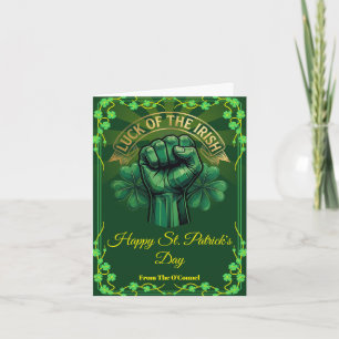 St. Patrick's Day Geluk van de Ieren Vuist Klaver Feestdagen Kaart