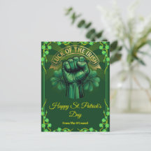 St. Patrick's Day Geluk van de Ieren Vuist Klaver