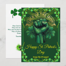 St. Patrick's Day Geluk van de Ieren Vuist Klaver