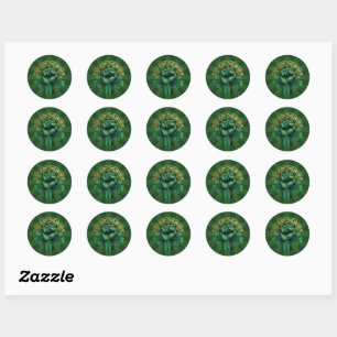 St. Patrick's Day Geluk van de Ieren Vuist Klaver Ronde Sticker
