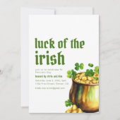 St. Patrick's Day Geluk van de Ierse Feest Uitnodi Kaart (Voorkant)