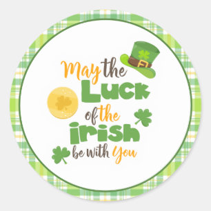 St Patrick's Day Geluk van de Ierse Plaid Ronde Sticker