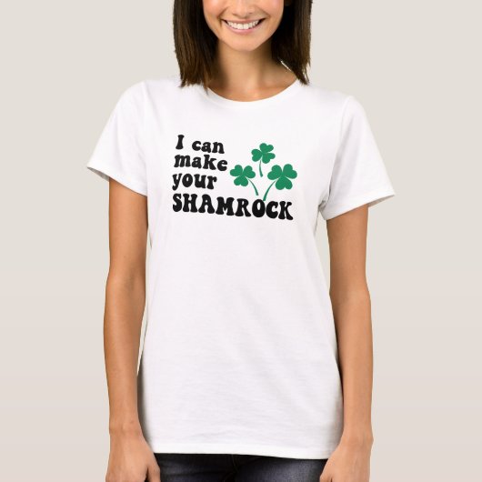 St Patrick's day gelukkig groene klaver Ierse sham T-shirt (Voorkant)
