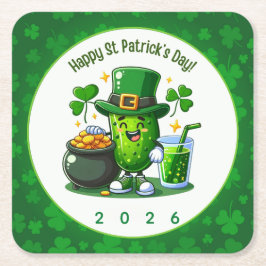 St. Patrick's Day Gelukkige Augurk Kartonnen Onderzetters