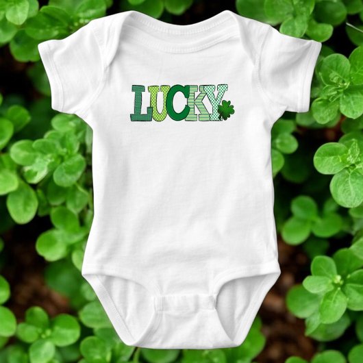 St. Patricks Day Geluks Groene Letters Romper