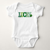 St. Patricks Day Geluks Groene Letters Romper (Voorkant)