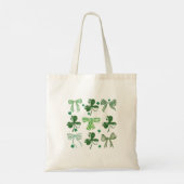 St. Patrick's Day Geluks Klaver en Strik Tote Bag (Achterkant)
