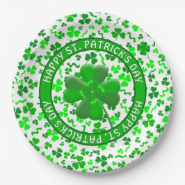 St. Patrick's Day Geluks Klavertjes Persoonlijk Papieren Bordje