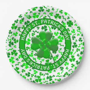St. Patrick's Day Geluks Klavertjes Persoonlijk Papieren Bordje
