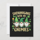 St. Patrick's Day Geluks Shamrock Kabouter Aankondiging (Achterkant)