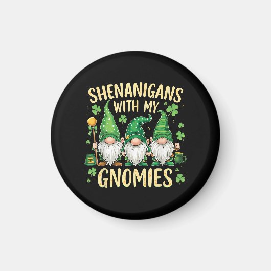 St. Patrick's Day Geluks Shamrock Kabouter Magneet (Voorkant)
