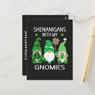 St. Patrick's Day Geluks Shamrock Luipaard Gnooms  Briefkaart