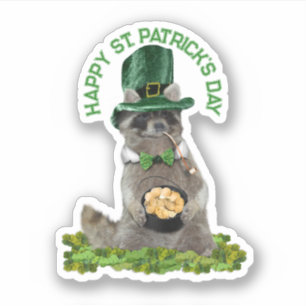 St. Patrick's Day - Geluks Wasbeer Sticker