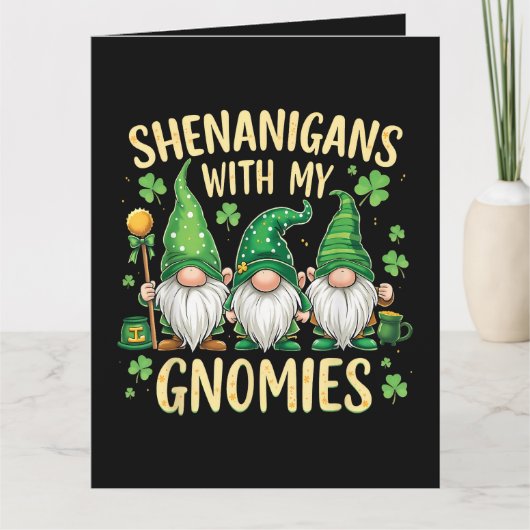 St. Patrick's Day Geluksblad Kabouter Kaart (Voorkant)