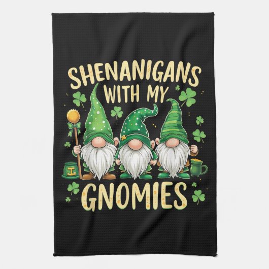 St. Patrick's Day Geluksblad Kabouter Theedoek (Verticaal)