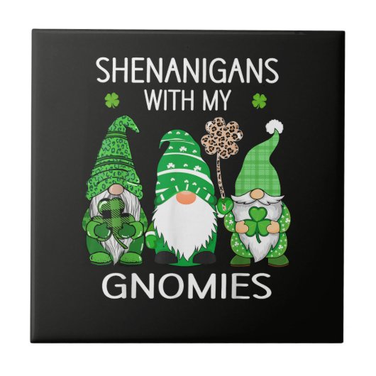 St Patricks Day Geluksblad Luipaard Tegeltje (Voorkant)