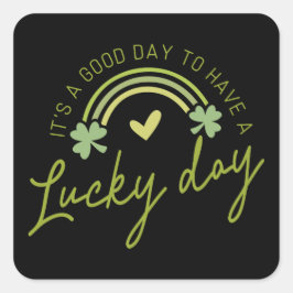 St. Patricks Day, Geluksdag, Iers, Shamrock Vierkante Sticker
