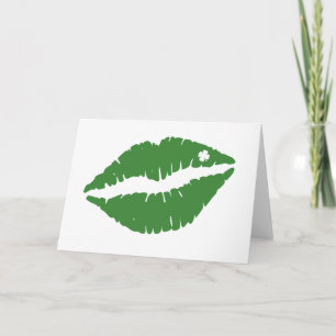 St Patrick's Day Geluksdrieblad Lippen Iers Kaart