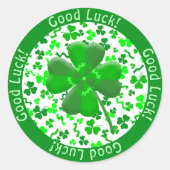 St. Patrick's Day Geluksdriebladen Persoonlijk Ronde Sticker (Voorkant)