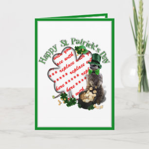 St. Patrick's Day Geluksmeerkat Klaver Frame Kaart