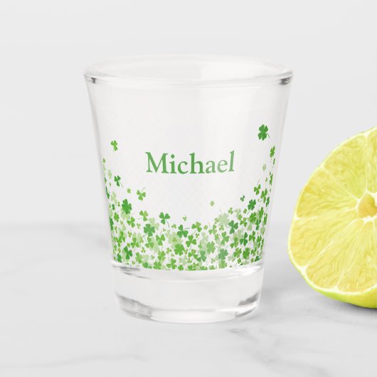 St. Patrick's Day gepersonaliseerde shamrock Shot Glas (Voorkant)