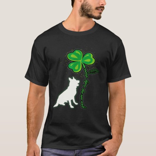 St Patricks Day German Shepherd My Lucky Charm T-shirt (Voorkant)