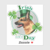 St. Patrick's Day German Shepherd Vinyl Sticker (Vel)
