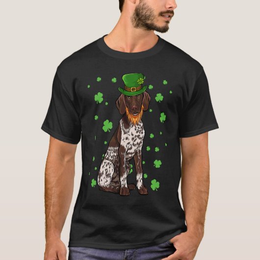 St Patricks Day German Shorthaired Pointer Dog Sha T-shirt (Voorkant)