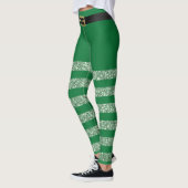 St. Patrick's Day gestreepte groene glitter Leprec Leggings (Links)