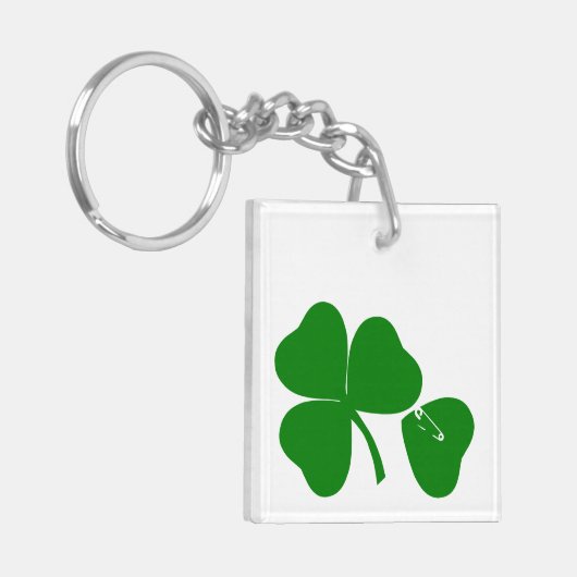 St Patrick's Day - Get Lucky 3+1 = 4 Monogram Sleutelhanger (Voorkant Links)