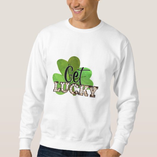 St. Patrick's Day Get Lucky Mannen Trui (Voorkant)