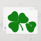 St Patrick's Day Get Lucky Safety Pin Briefkaart (Voorkant / Achterkant)