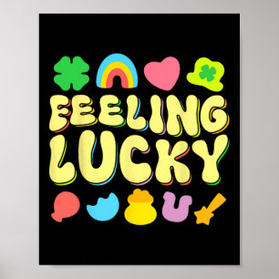 St. Patrick's Day Gevoel Lucky Charm Ierse Klaver Poster