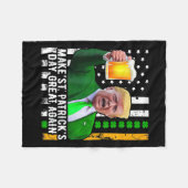 St Patrick's Day Geweldig weer Grappig Trump 1 Fleece Deken (Voorkant (Horizontaal))