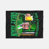 St Patrick's Day Geweldig weer Grappig Trump 3 Fleece Deken (Voorkant (Horizontaal))