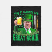 St Patrick's Day Geweldig weer Grappig Trump 3 Fleece Deken (Voorkant)