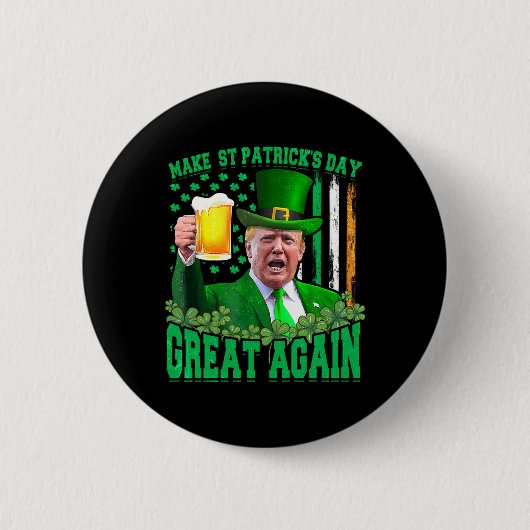 St Patrick's Day Geweldig weer Grappig Trump 3 Ronde Button 5,7 Cm (Voorkant)