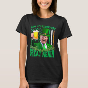 St Patrick's Day Geweldig weer Grappig Trump 3 T-shirt