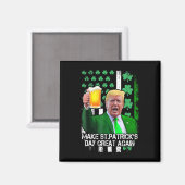 St Patrick's Day geweldig weer grappige Trump met Magneet (Voorkant / Achterkant)