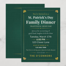 St. Patrick's Day gezinsdiner traditioneel Iers